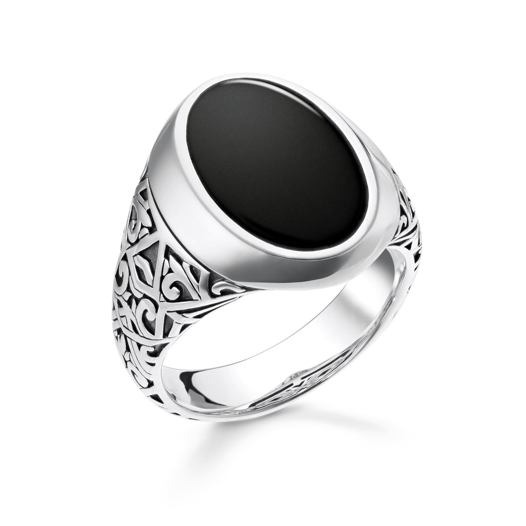 Thomas Sabo Sterling Silver Rebel at Heart Herrenring Schwarz