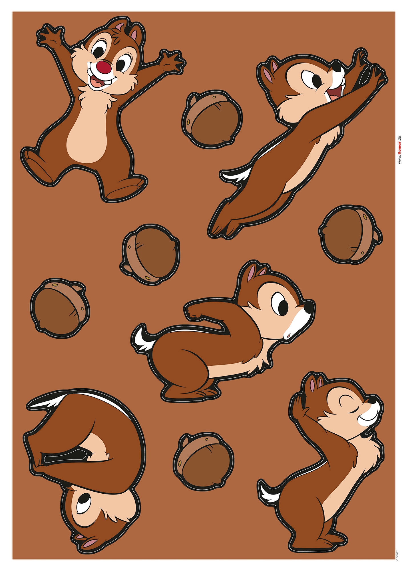 Komar Wandtattoo »Chip 'n' Dale Hazelnut Hunt« 50 x 70 cm (Breite x Höhe) - Kinderzimmer, Wandsticker