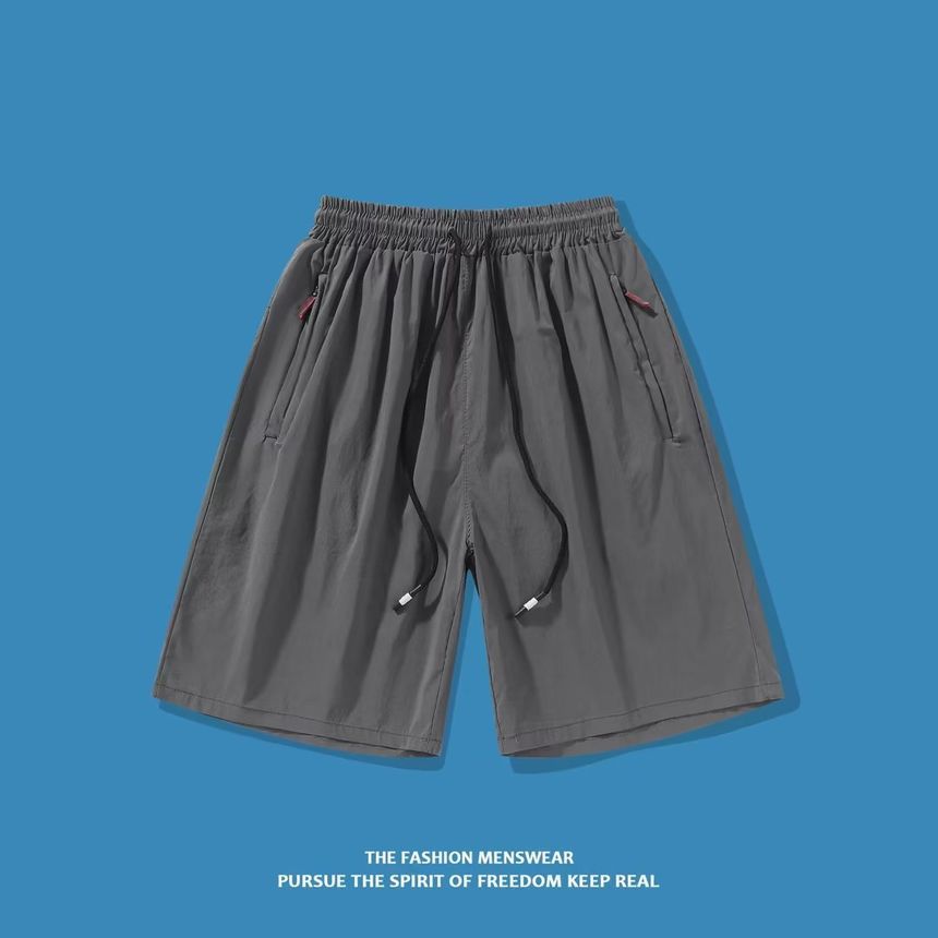 Dukakis - Effen shorts met trekkoordtaille
