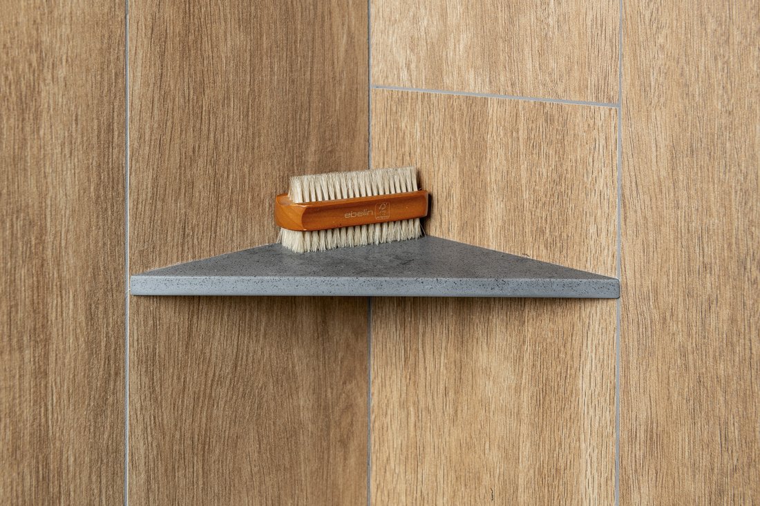 Sapho Abeline hoekplanchet 20x20cm solid surface grijs beton