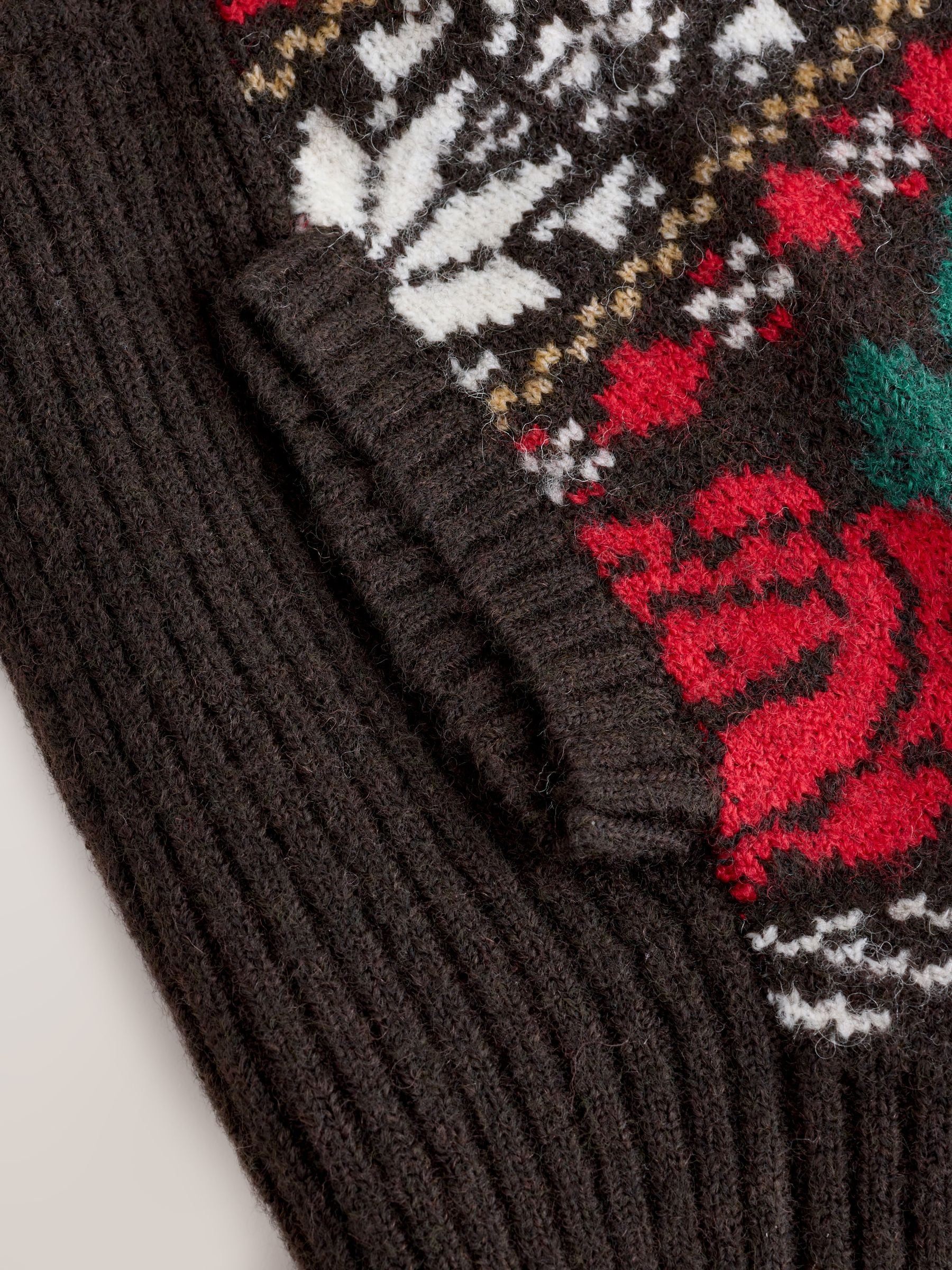Chocoladebruin Fairisle - Knitted Dog Jumper With Wool