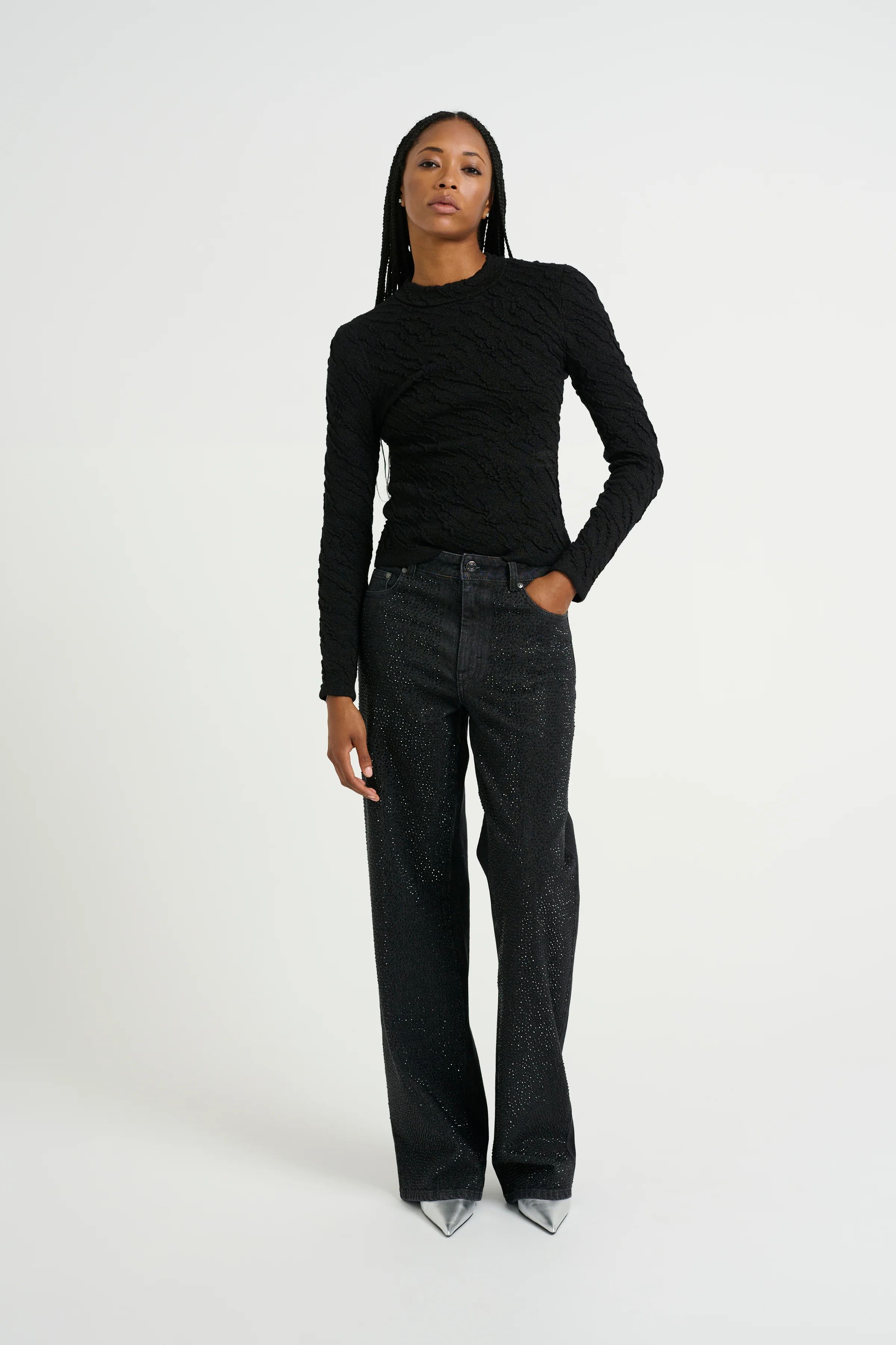 GESTUZ  ZorahGZ MW bukser - Dark Black wash