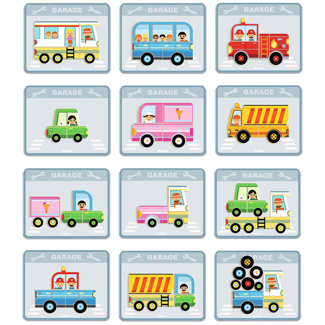 djeco magneetset inzebox vehicles - 36st
