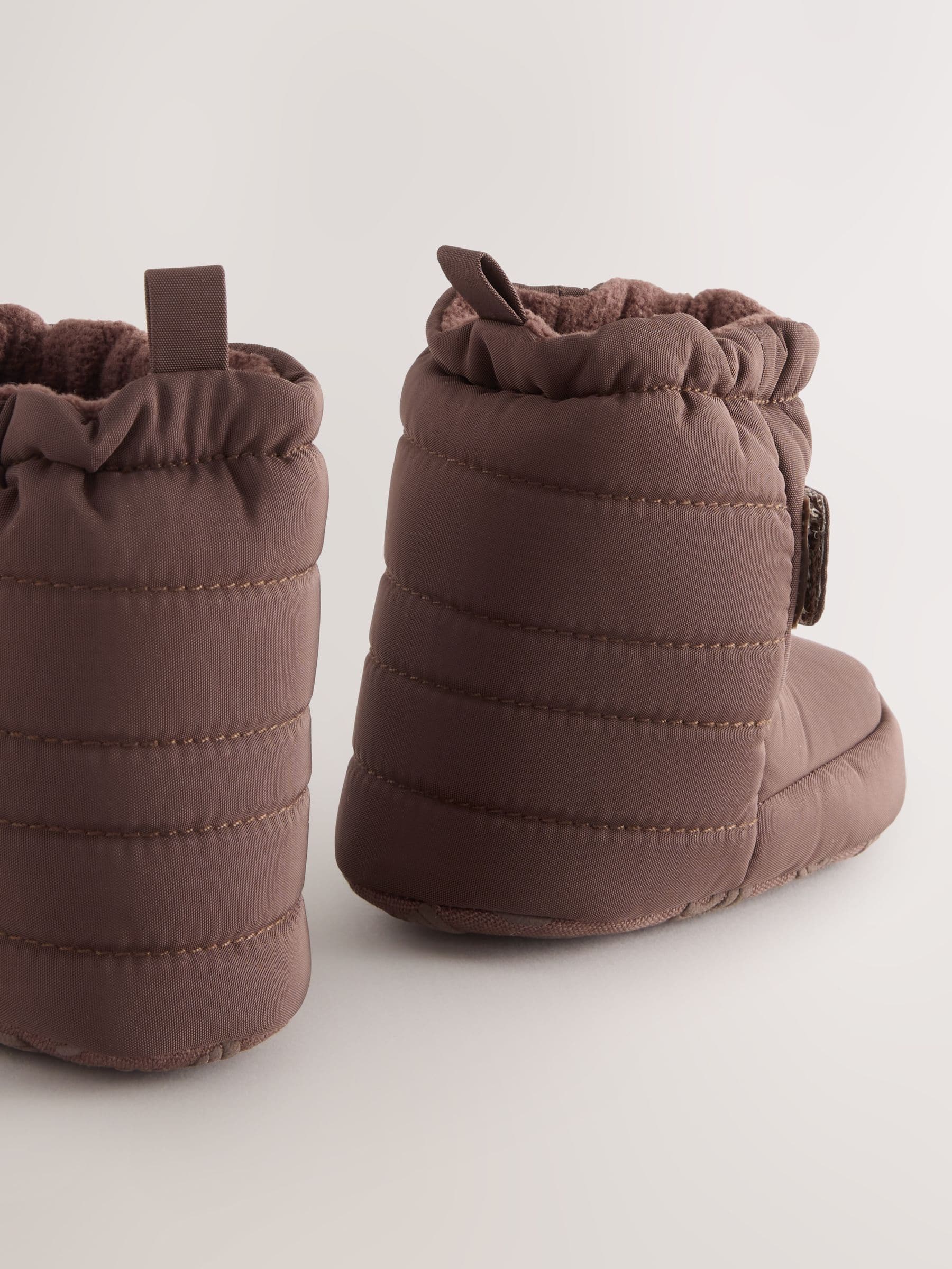 Chocoladebruin - Baby-sneeuwlaarzen met klittenbandsluiting (0-2mnd)