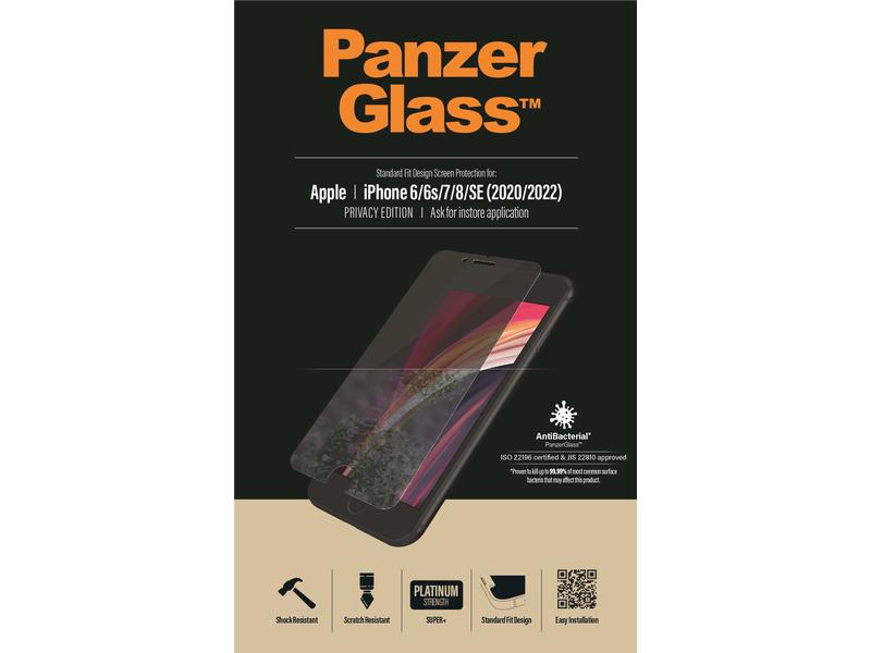 Panzerglass Displayschutz Privacy iPhone 6/6S/7/8/SE 2020/2 Display-Schutzfolie für das Apple iPhone 6/iPhone 6s/iPhone 7/iPhone 8/iPhone SE (2. Gen. / 2020)/iPhone SE (3. Gen. / 2022)