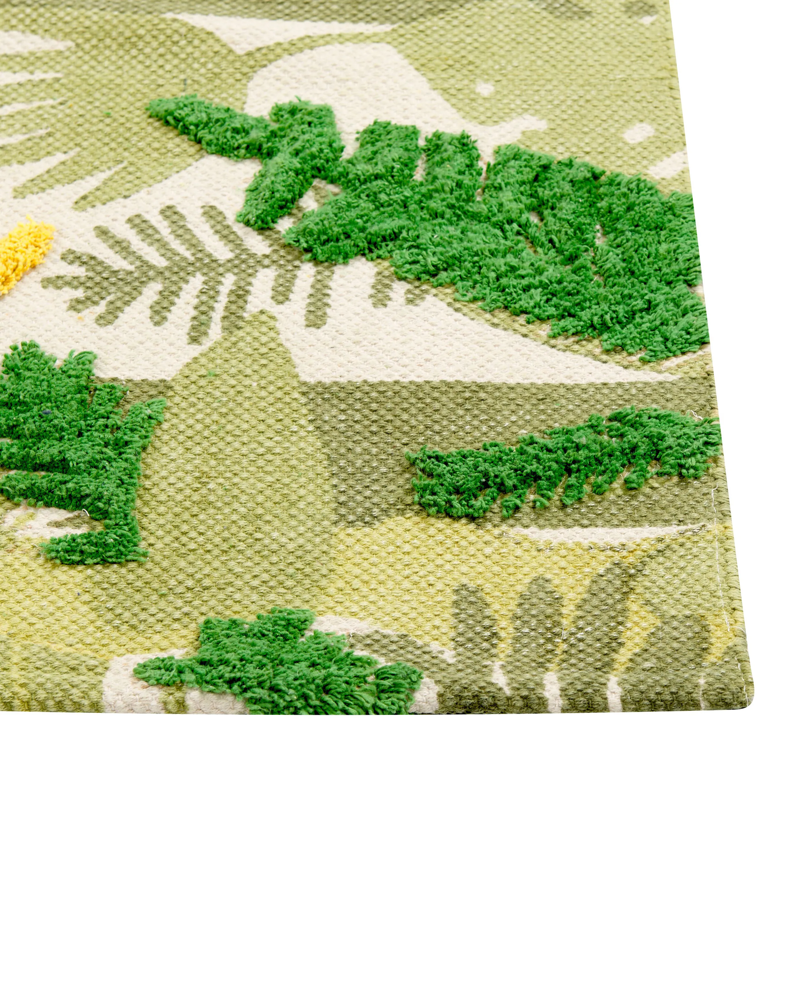 Kindervloerkleed JANHTO Groen 80 x 150 cm Katoen