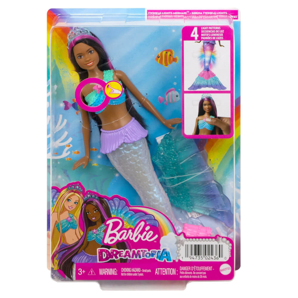 Barbie Brooklyn Zauberlicht Meerjungfrau mit Leuchtfunktion, 3 bis 7Jahre