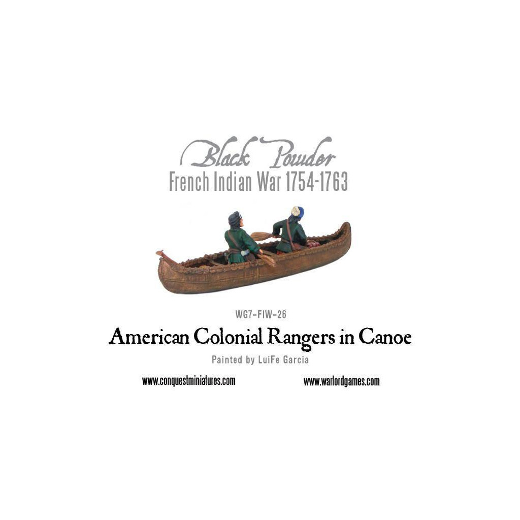 American Colonial Rangers in Canoe