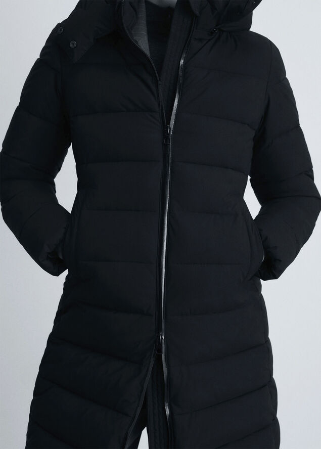 MANGO Water-repellent quilted coat Black