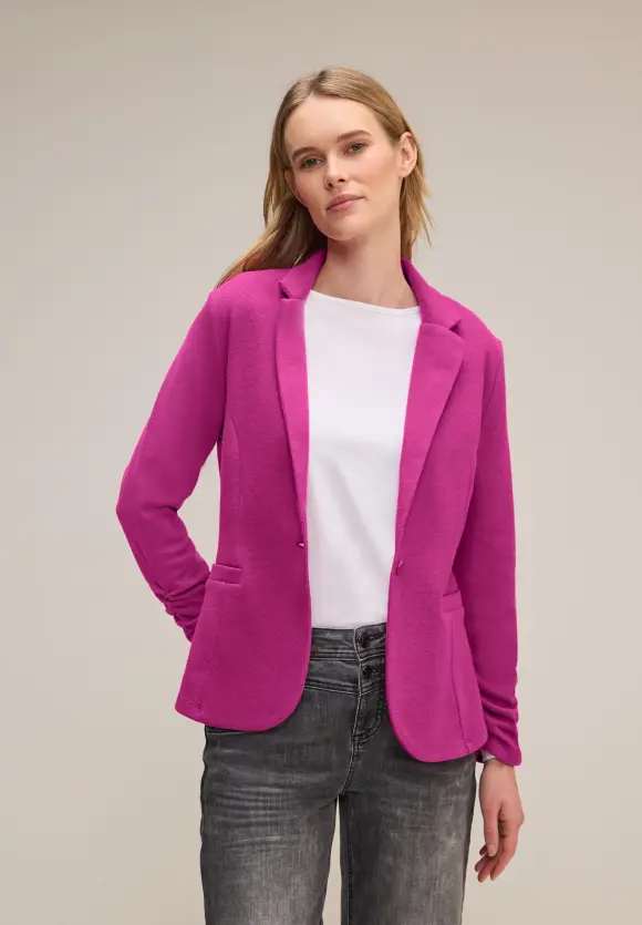 Basic Blazer mit Raffungen - bright cozy pink