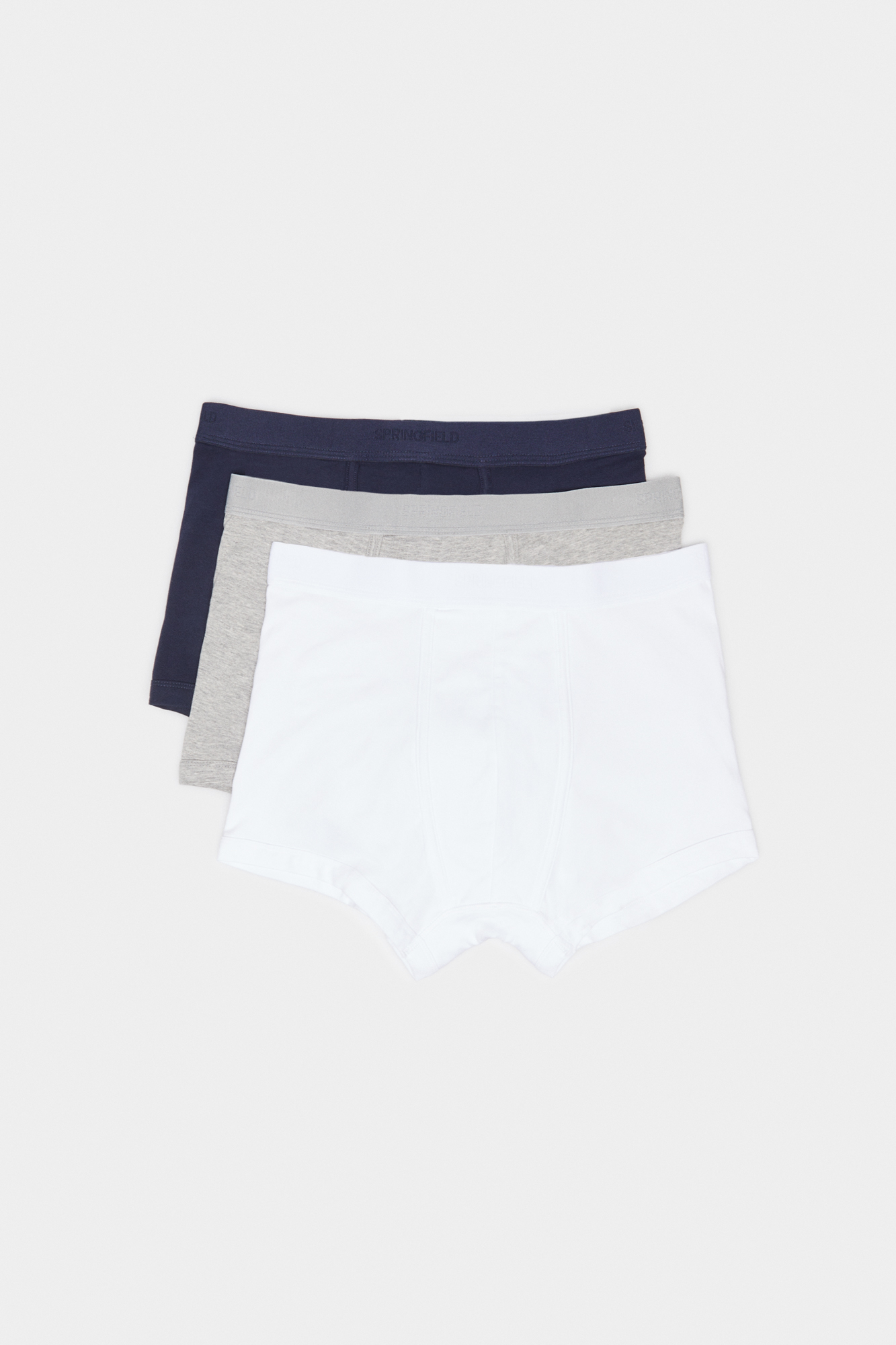Pacote com 3 cuecas boxer básicas de algodão