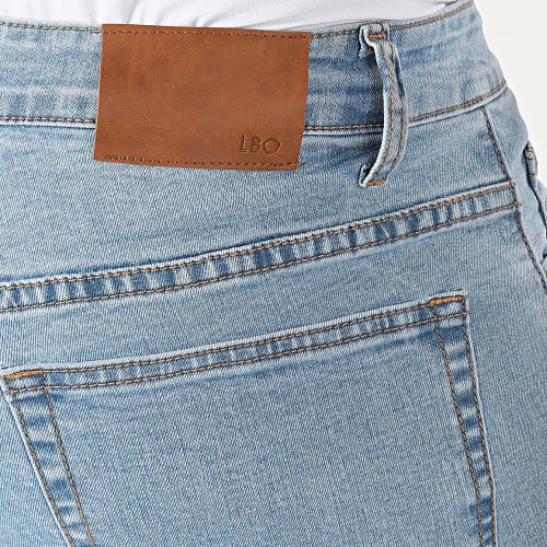 Short Jean Avec Dechirures LB054-B51 Bleu Clair