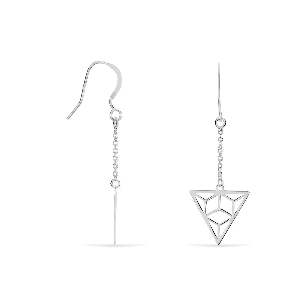 Boucles D'oreilles Pendantes Fidela Argent Blanc