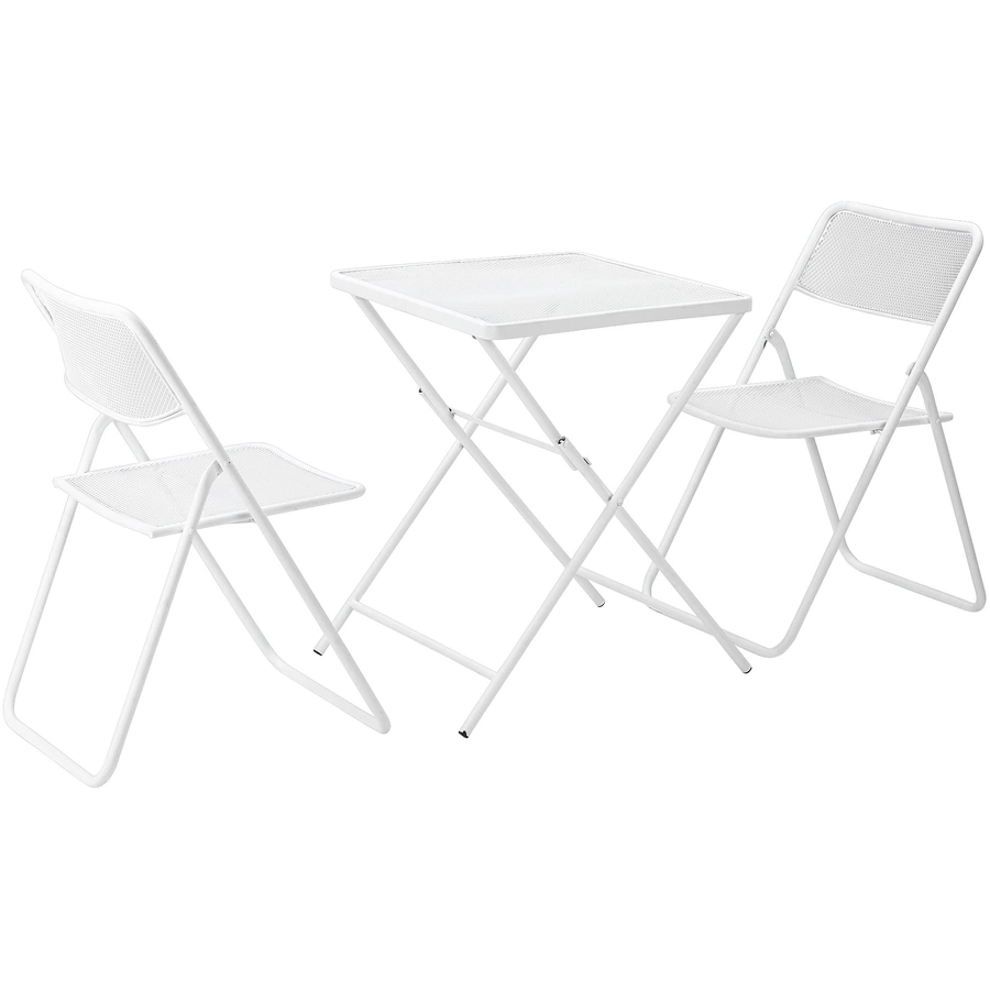 Outsunny Gartenmöbel-Set mit Stahlrahmen weiß