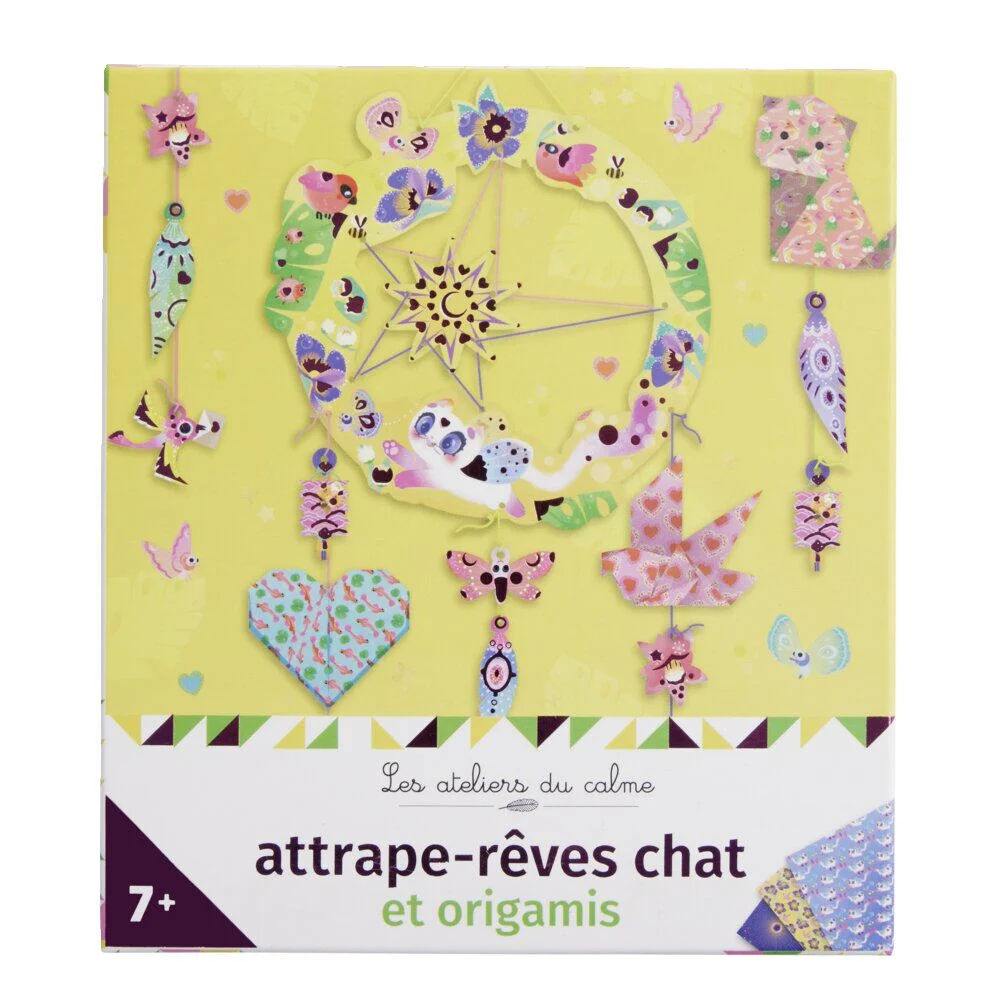 Coffret création attrape-rêves chat et origami