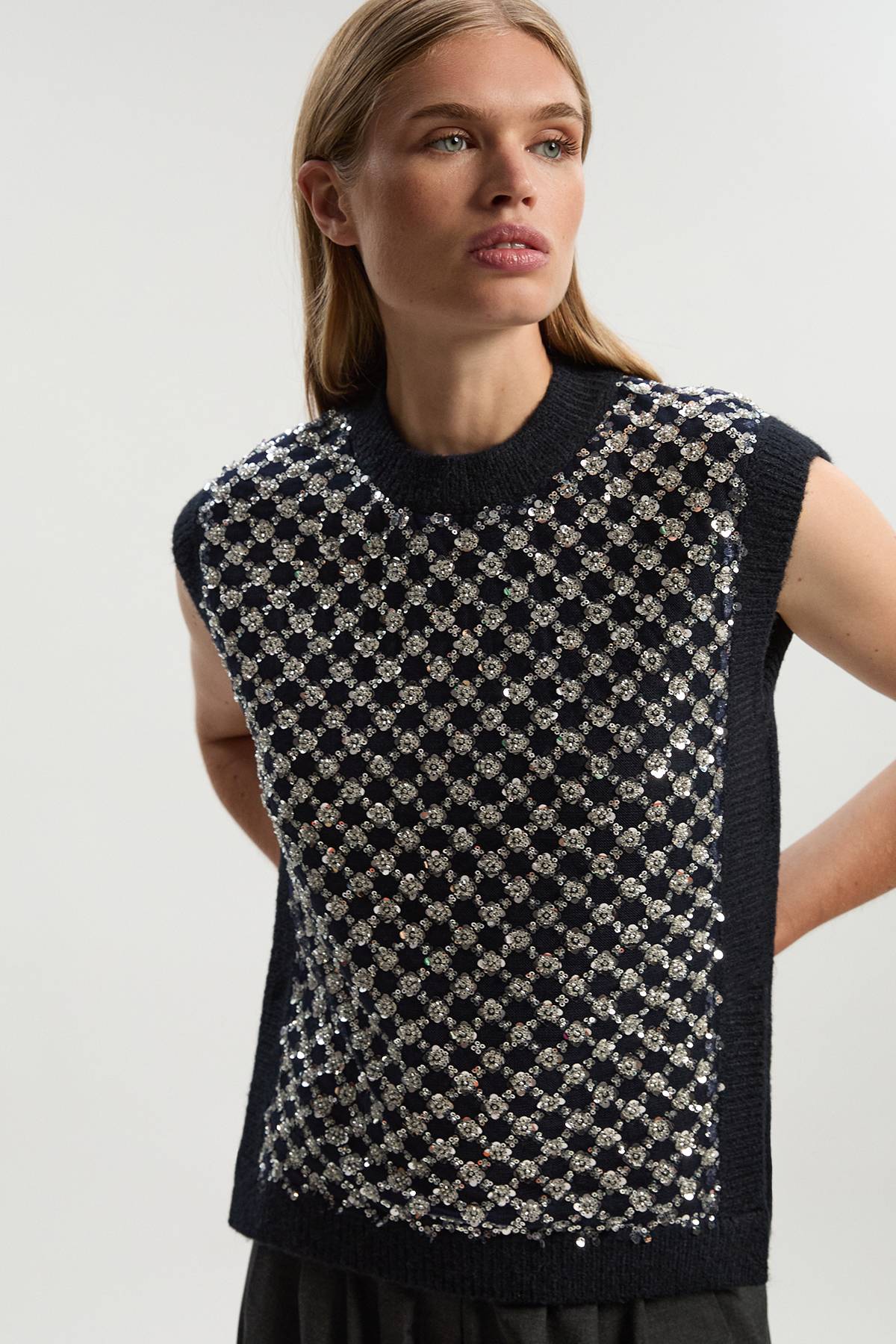 KarenMillen Débardeur en Maille Douillette Ornée