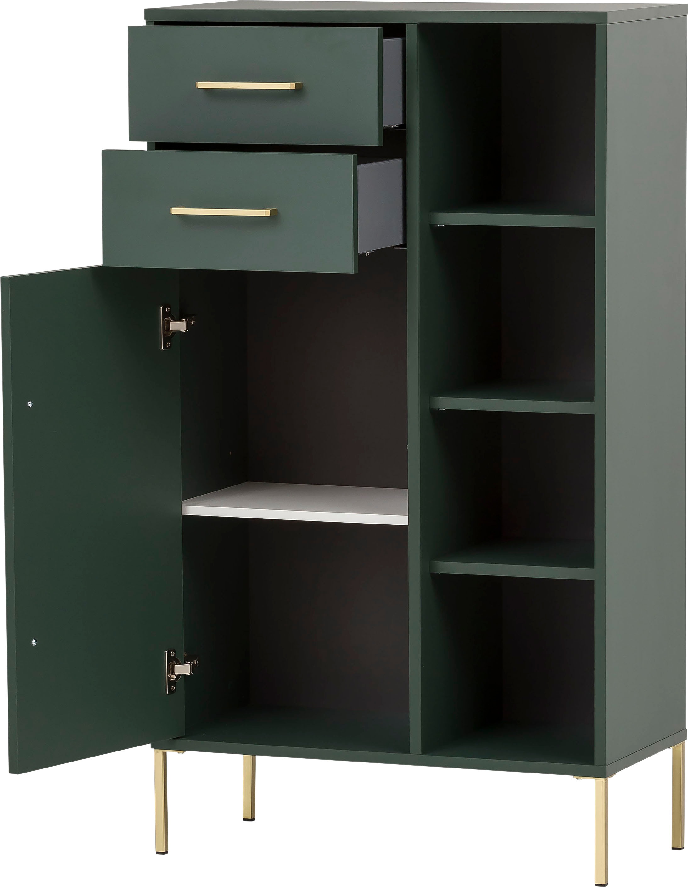 welltime Midischrank »Kent mit goldfarbenen Griffen« Breite 67,1 cm, made in Germany