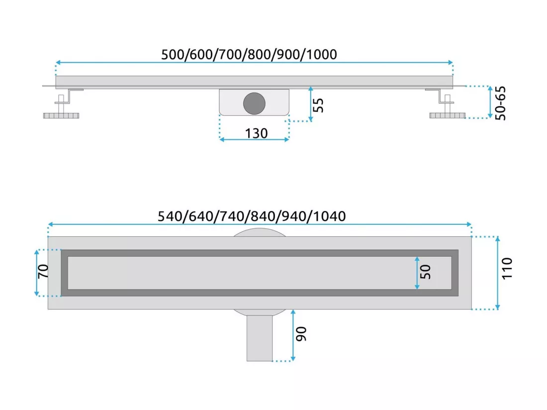 Drain Linéaire Rea Neox Pro 600 Brush Steel