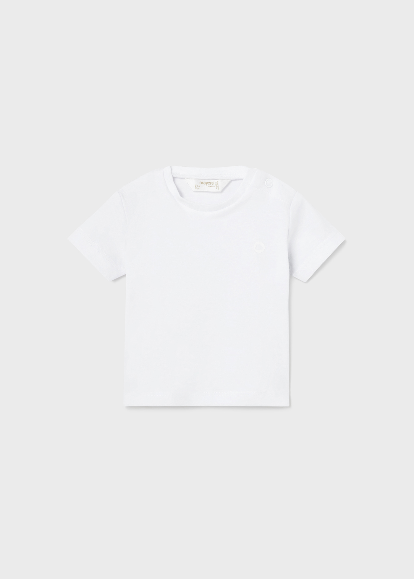 Camiseta branca Better Cotton para recém-nascidos