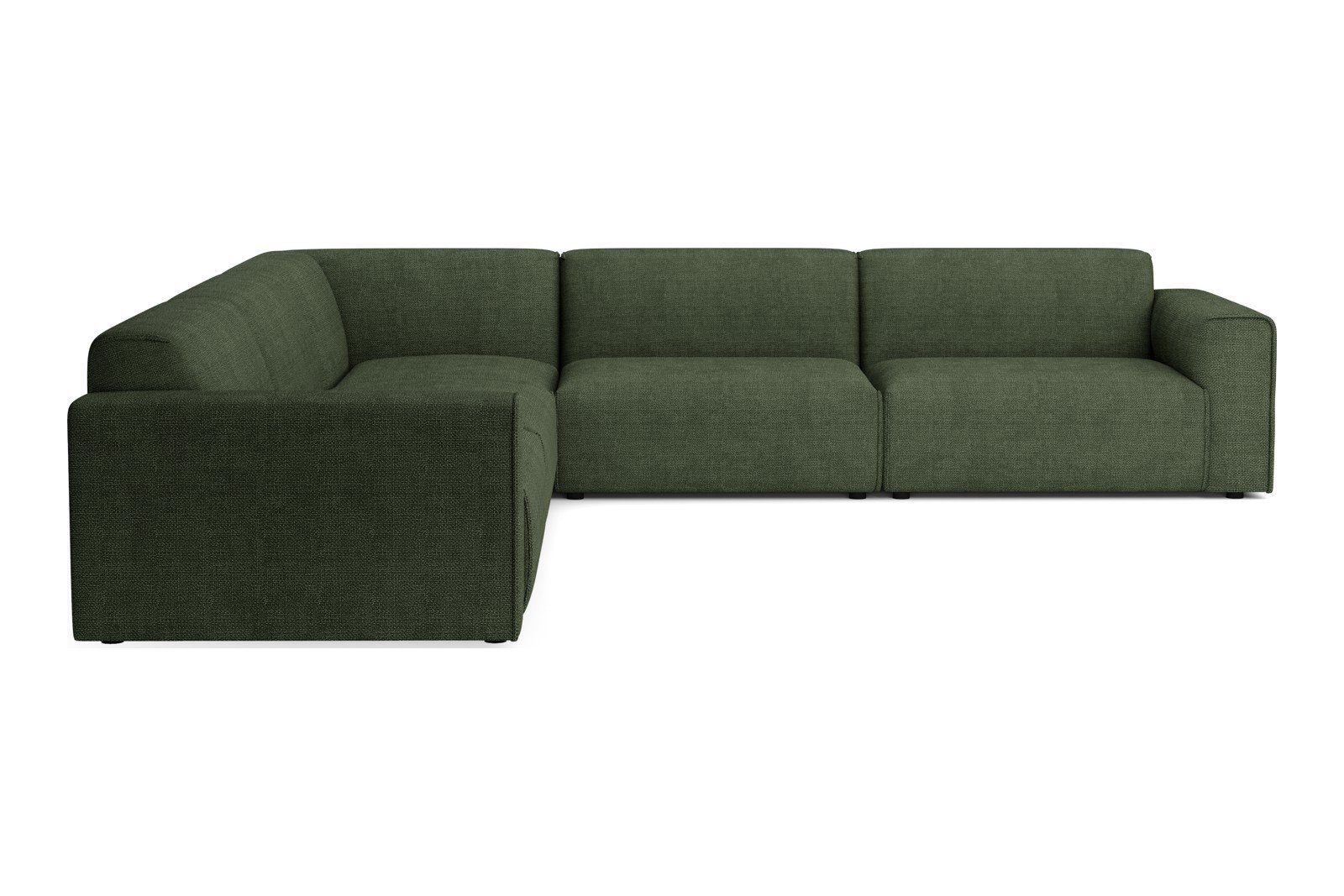 Monaco Lux hjørnesofa 33 hjørnesofa. Tekstil Fjord 11 Winter Moss med sorte ben. Lux komfort.