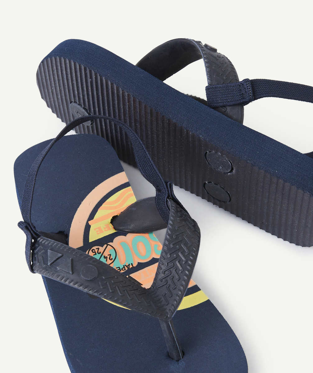 tong garçon motif bleu et orange thème californie