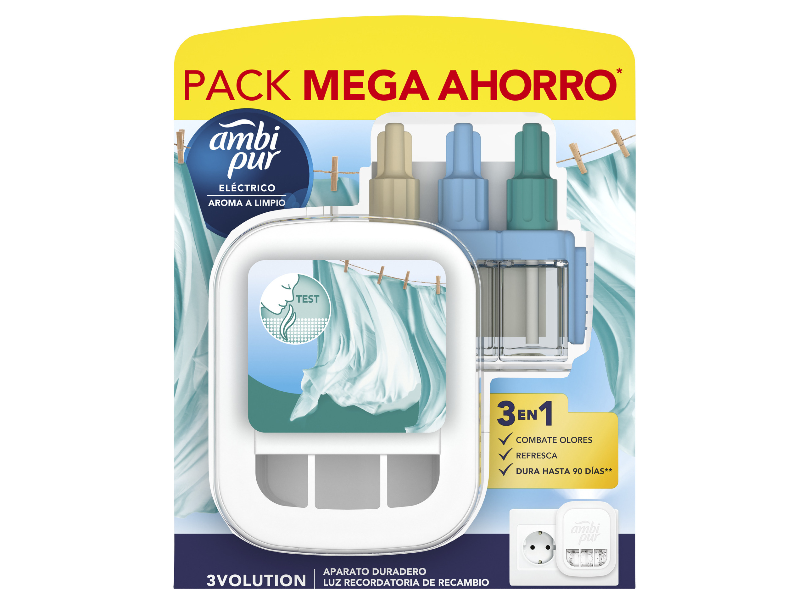 AMBIENTADOR ELÉTRICO AMBIPUR 3VOLUTION LIMPO FRESCO 20ML