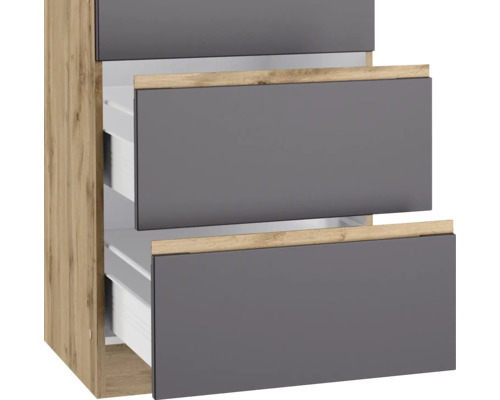 Held Furniture Keukenmeubel met apparatuur PISA 360 cm grijs mat gedemonteerd omkeerbaar model 1126.6311