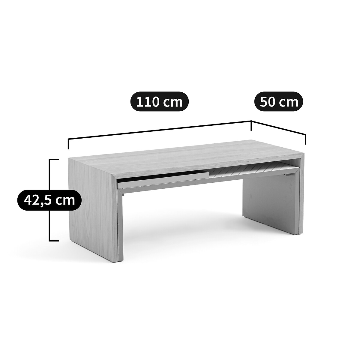 LA REDOUTE INTERIORS<br>Mesa de centro Mimi com platô de encaixe