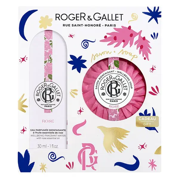 Conjunto de presente Roger & Gallet: Água perfumada de rosas 30ml e sabonete 100g
