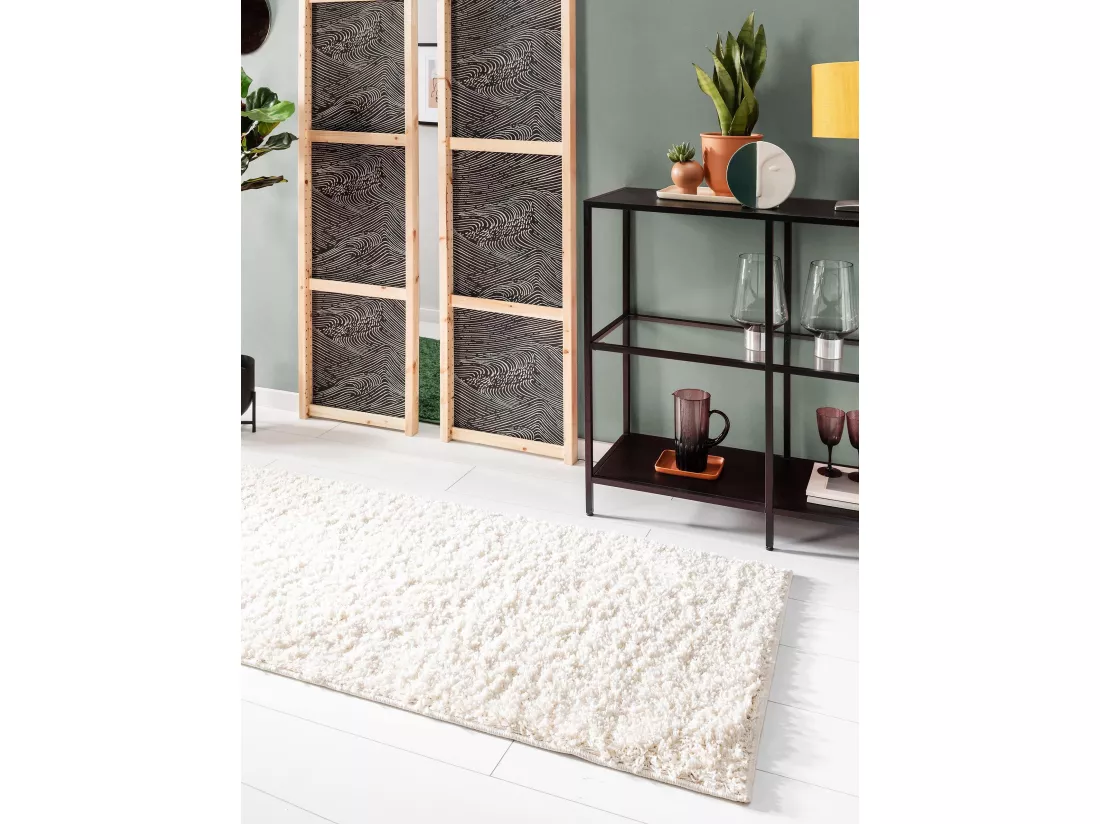 Tapis à poils longs Soho Crème 70x200 cm