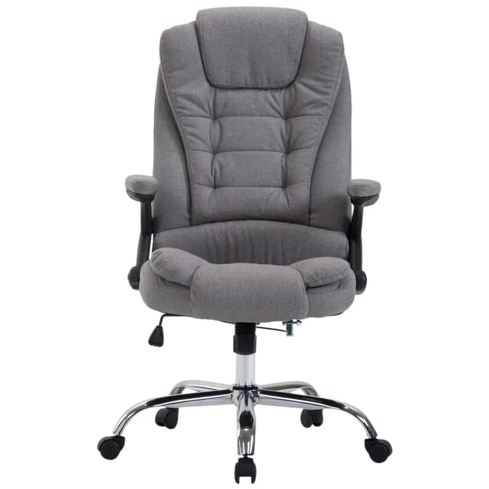CLP Bureaustoel Thor chroom Frame - Stof - grijs