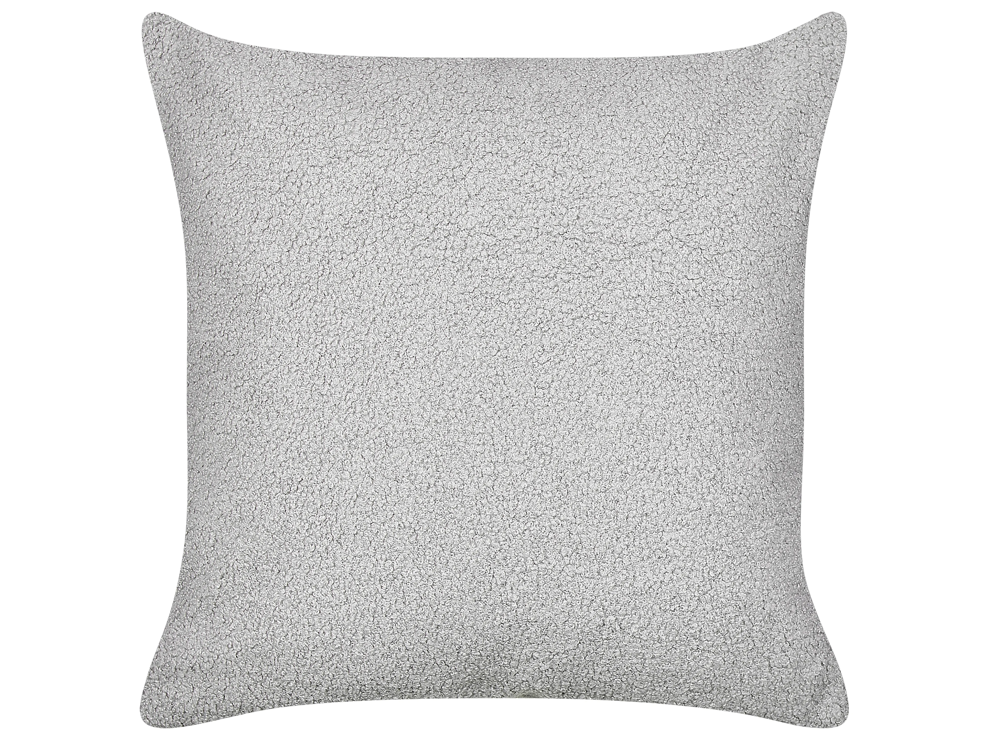 Set van 2 sierkussens LEUZEA Bouclé 45 x 45 cm Grijs effen