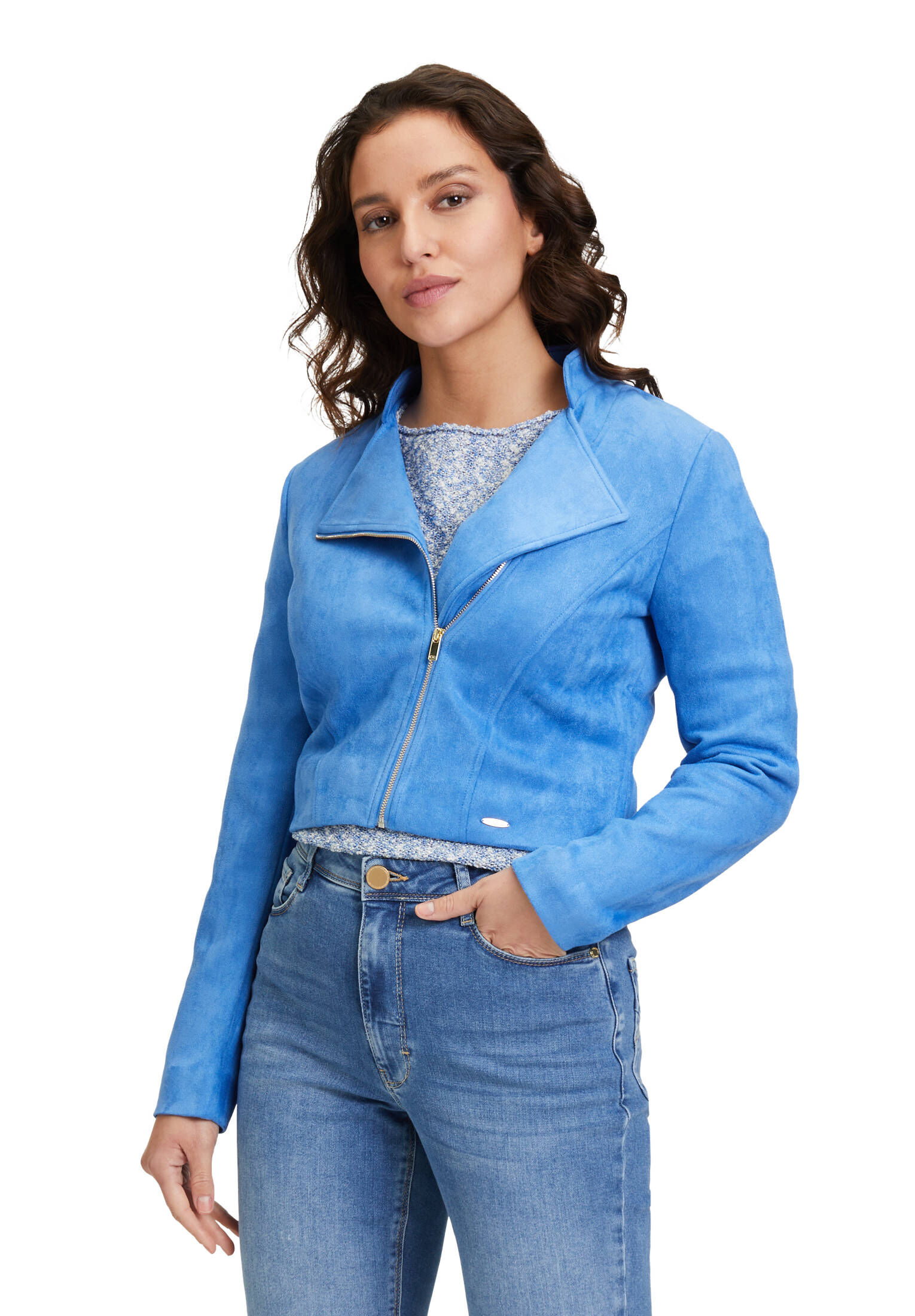 Betty & Co| Damen Bikerjacke mit Stehkragen