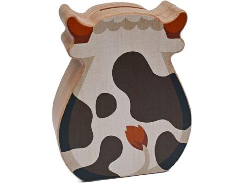 Weizenkorn Spardose Flora Kuh Sparbüchse aus Holz