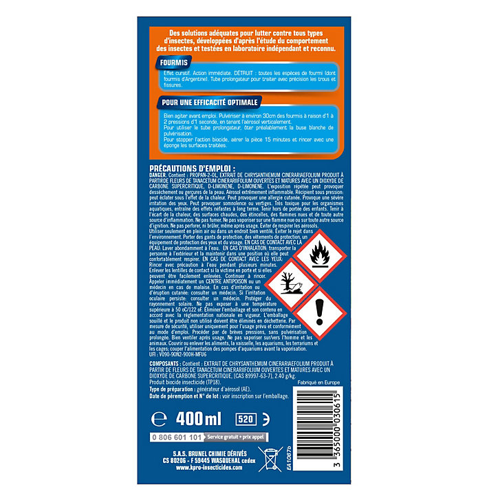 Aérosol fourmis Kapo 400ml