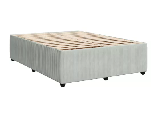 Sommier à lattes de lit et matelas Gris clair 160x200cm Velours