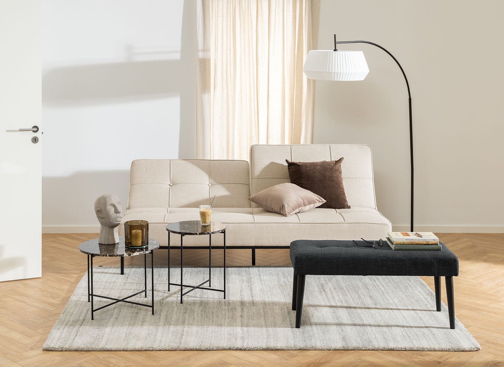 Tava Slaapbank - 198 x 95cm - Beige