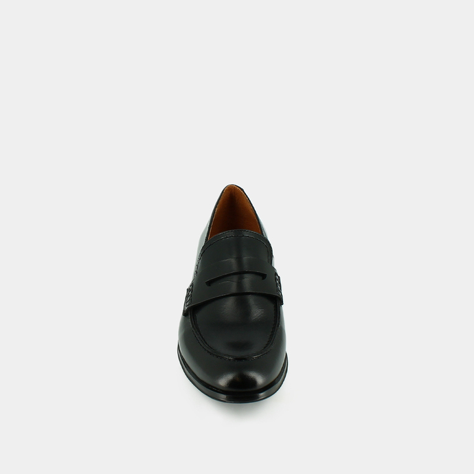 Mocassins à bouts ronds  en cuir noir