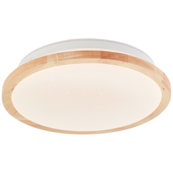 Brilliant plafondlamp Farica Starry wit/hout Ø28 cm 12W IP44 1400lm warm wit