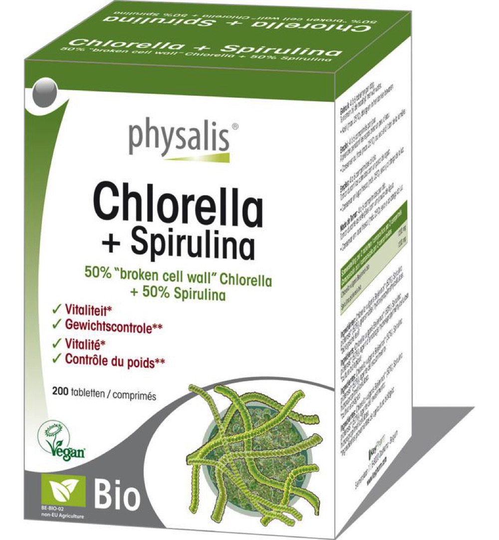 Physalis Chlorella & spirulina bio (200 tabletten)