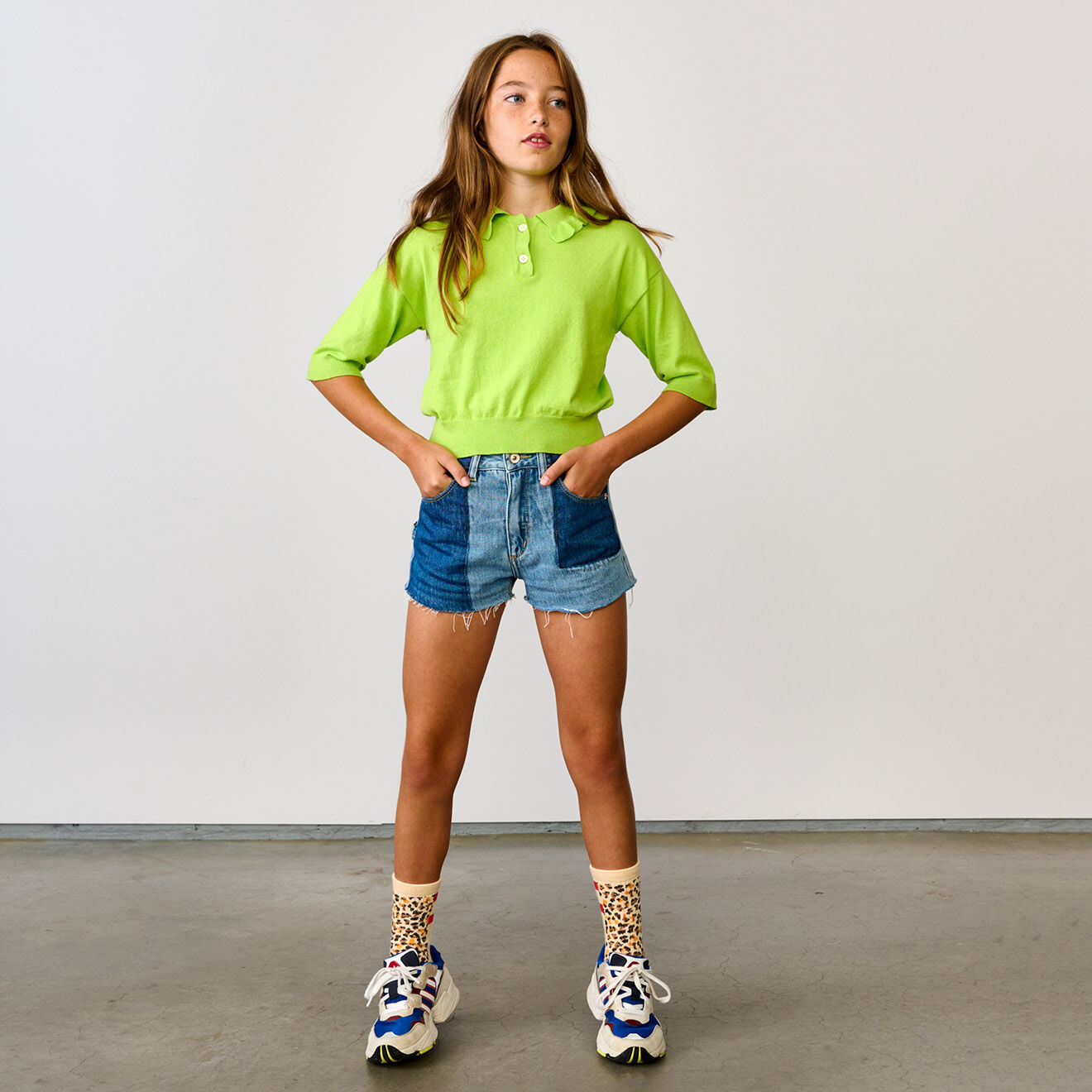 Bellerose Pull polo en Maille fine de pur Coton Rean vert acide
