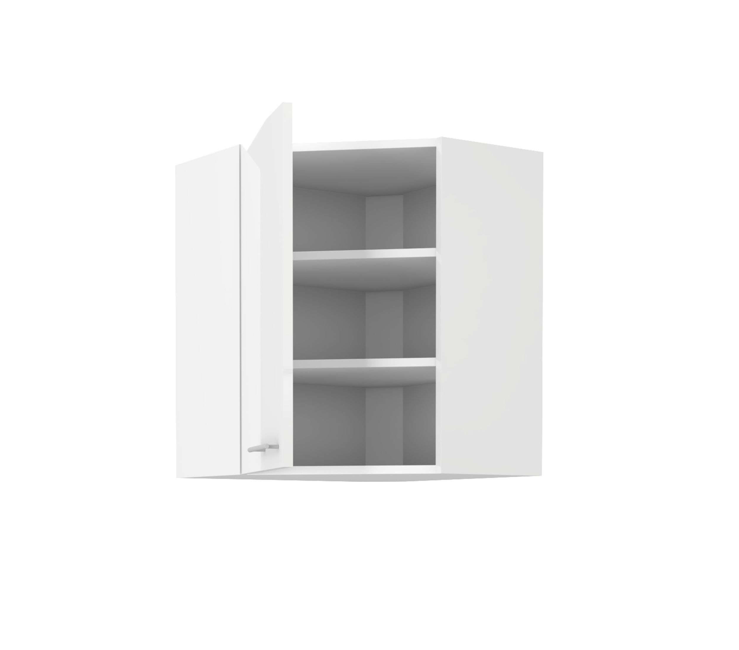 Eckhängeschrank 60x60 Lara Weiß Hochglanz Küchenzeile Küchenblock Küche