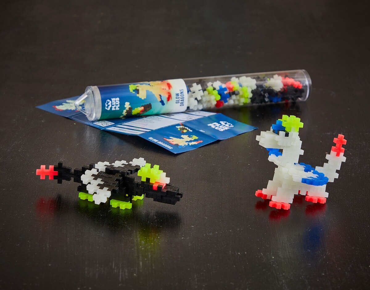 Plus Plus Plus Plus Tube - Glow Dragons (100 stukjes)