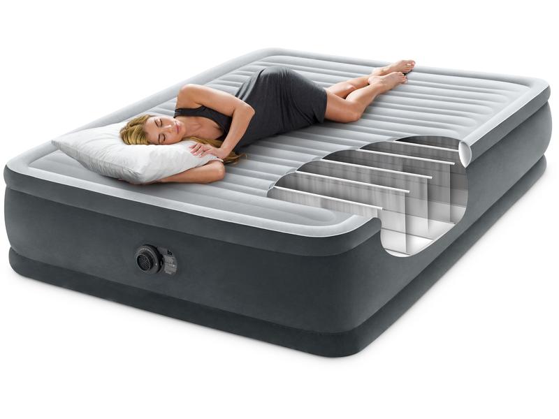 Intex Luftbett Dura Beam Deluxe Queen 152 x 203 x 45 cm Luftbett mit integrierter Pumpe