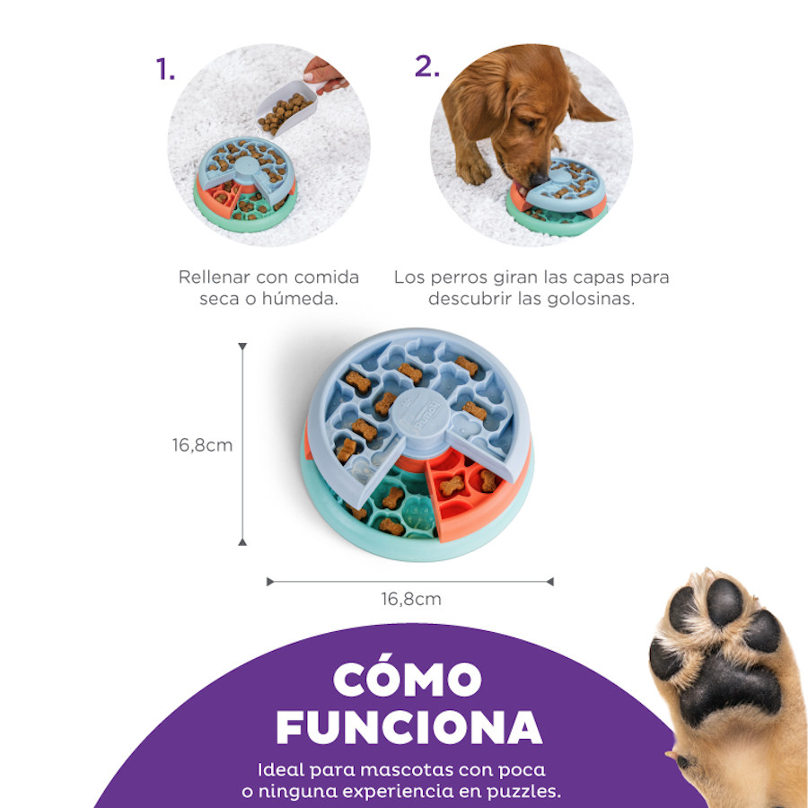 Brinquedo interativo para filhotes Outward Hound Nina Ottosson Puppy Lickin' Layers.