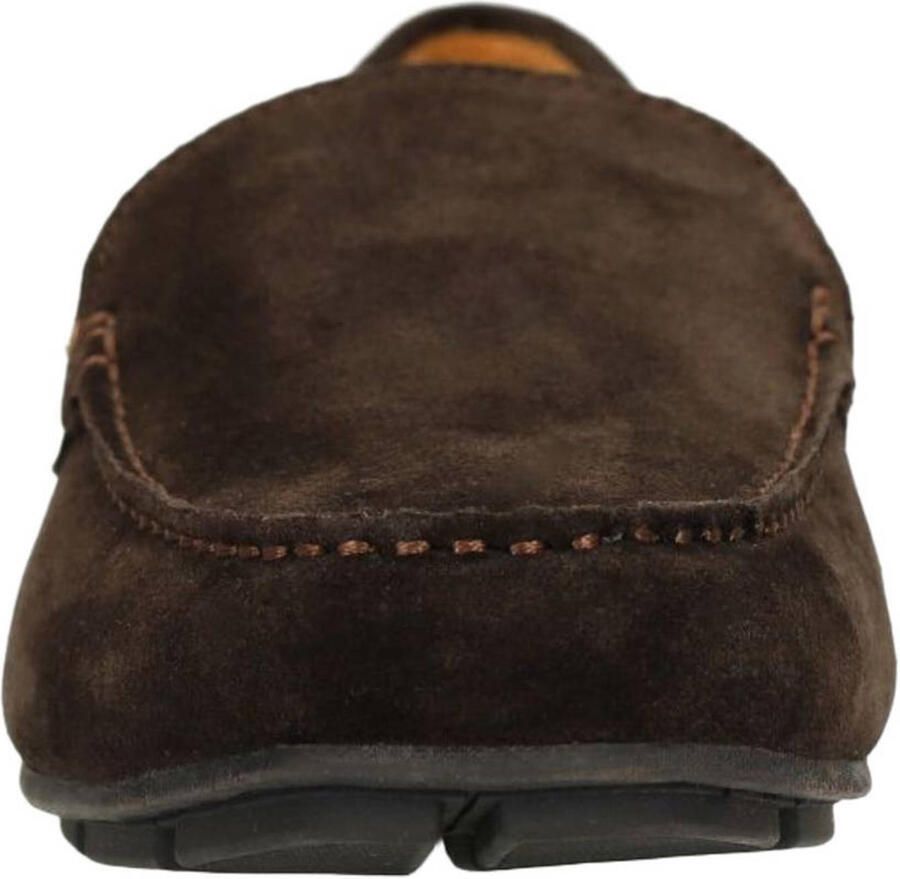 Manfield Heren Donkerbruine suède loafers