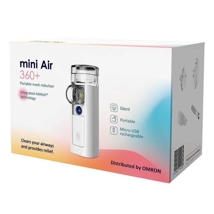Omron mini Air 360 + Mesh Nebulizer tragbar, 1 St