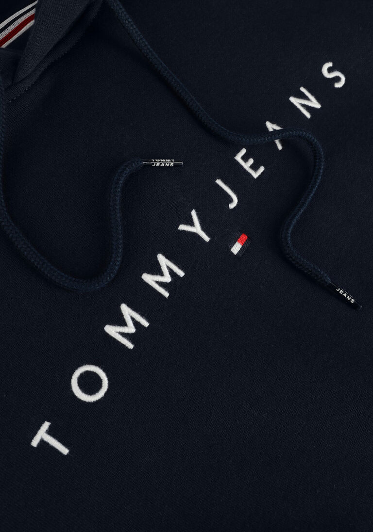 TOMMY JEANS donkerblauwe tommy jeans trui tjm reg linear logo hoodie ext