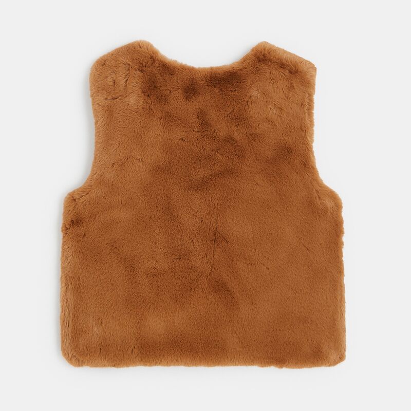 Boléro en fausse fourrure marron fille