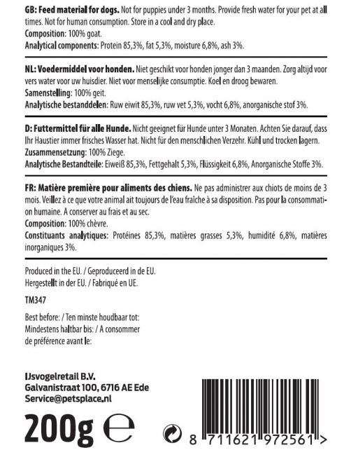 Timo Geitenhuid - Hondensnacks - Geit 15 cm 200 g